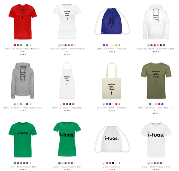 "Mit Spaß Gesund", T-Shirts, Taschen, Kappen und vieles mehr